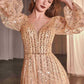 Ladivine CD0240 Dress Long Sleeve A-Line Beaded Gown