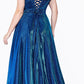 Cinderella Divine CD210C Off The Shoulder A-Line Gown Metallic Glitter
