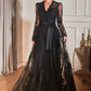 Cinderella Divine CD233 Long Sleeve Embellished Ball Gown