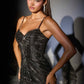 Ladivine CD2425 Sleek Dazzling Sparkle Crystal Fitted Mini Dress
