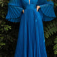 Cinderella Divine CD242 Pleated Chiffon Long Sleeve Gown