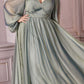 Cinderella Divine CD243C Vestido de chifón con manga larga y corte A