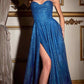 Ladivine CD252 Floor Length Lace Up Glitter A-Line Ball Gown