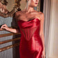 Cinderella Divine CD294 Strapless Satin Corset Mermaid Gown
