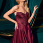 Ladivine CD297 Dress Strapless Beaded Satin A-Line Prom Gown
