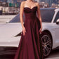 Ladivine CD297 Dress Strapless Beaded Satin A-Line Prom Gown