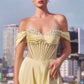 Ladivine CD297 Dress Strapless Beaded Satin A-Line Prom Gown