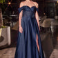 Ladivine CD297 Dress Strapless Beaded Satin A-Line Prom Gown