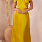 Ladivine CD325 Floor length Off the Shoulder A-Line Satin Dress