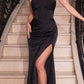 Ladivine CD326 Long Strapless Soft Satin Dress Boned Bodice