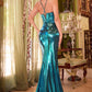 Vestido ceñido metálico verde azulado Ladivine CD352