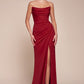 Ladivine CD355 Long Strapless Chiffon Scoop Neck Gown