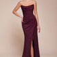 Ladivine CD355 Long Strapless Chiffon Scoop Neck Gown