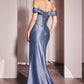 Ladivine CD370 Dress Satin Off The Shoulder Fitted Gown
