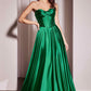Ladivine CD378 Dress Strapless Satin A-Line Gown
