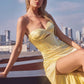 Ladivine CD381 Dress Cut Out Fitted Satin Gown