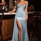 Ladivine CD382 Dress Strapless Stretch Taffeta Embellished Prom Gown