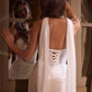 Vestido de novia de chifón ajustado Ladivine CD383W sin tirantes con escote pronunciado