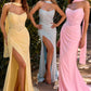 Ladivine CD383 Strapless Chiffon Fitted Draped Dress