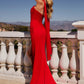 Ladivine CD383 Strapless Chiffon Fitted Draped Dress
