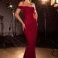 Ladivine CD387 Formal Soirées Off Shoulder Ruched Bodice Evening Dress
