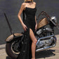 Vestido de noche sin tirantes Ladivine CD388 con escote drapeado