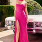 Vestido de noche sin tirantes Ladivine CD388 con escote drapeado