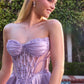 Vestido formal sin tirantes con falda larga de mikado estilo A Ladivine CD389