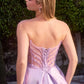 Vestido formal sin tirantes con falda larga de mikado estilo A Ladivine CD389