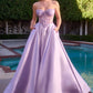 Vestido formal sin tirantes con falda larga de mikado estilo A Ladivine CD389