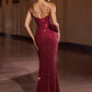 Vestido de noche formal ajustado con lentejuelas brillantes, cuello drapeado sin tirantes Ladivine CD396