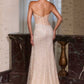 Ladivine CD404 Breathtaking Crystal and Beaded Modern Fitted Gown