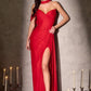 Vestido ajustado de gasa ligera con corpiño plisado esculpido Ladivine CD406