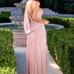Ladivine CD418 One Shoulder A-Line Pleated Luminescent Chiffon Gown