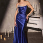 Ladivine CD420 One Shoulder Luxe Shimmer Glitter Stretch Fitted Gown