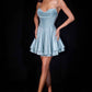 Ladivine CD425 Timeless Corset Satin Fit and Flare Mini Dress