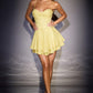 Ladivine CD425 Timeless Corset Satin Fit and Flare Mini Dress