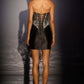 Minivestido ajustado sin tirantes Ladivine CD645 con corsé transparente