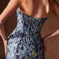 Ladivine CD655 Luxurious Floral Jacquard Fitted Mermaid Gown
