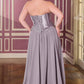 Vestido de gala de talla grande con corpiño corsé de satén esculpido Ladivine CD668C