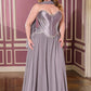 Vestido de gala de talla grande con corpiño corsé de satén esculpido Ladivine CD668C