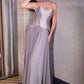 Ladivine CD668 Sculpted Satin Corset Bodice Timeless A-Line Ball Gown