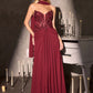 Ladivine CD673 Cautivador Vestido Largo Acampanado sin Tirantes