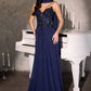 Ladivine CD673 Cautivador Vestido Largo Acampanado sin Tirantes