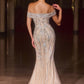 Ladivine CD674 Sculpted Silhouette Sparkling Sequin Soft Tulle Fitted Gown