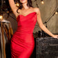Vestido de Noche Sirena con Escote Corazón sin Tirantes en Satén Elástico Atemporal Ladivine CD676