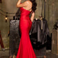 Vestido de Noche Sirena con Escote Corazón sin Tirantes en Satén Elástico Atemporal Ladivine CD676