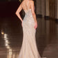 Vestido de Noche Formal Ladivine CD677 con un Solo Hombro y Pedrería Impresionante
