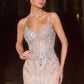 Ladivine CD681 Radiant Fitted Plunging Neckline Red Carpet Ready Gown