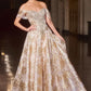 Ladivine CD682 Off the Shoulder Beaded Bodice Ball Gown